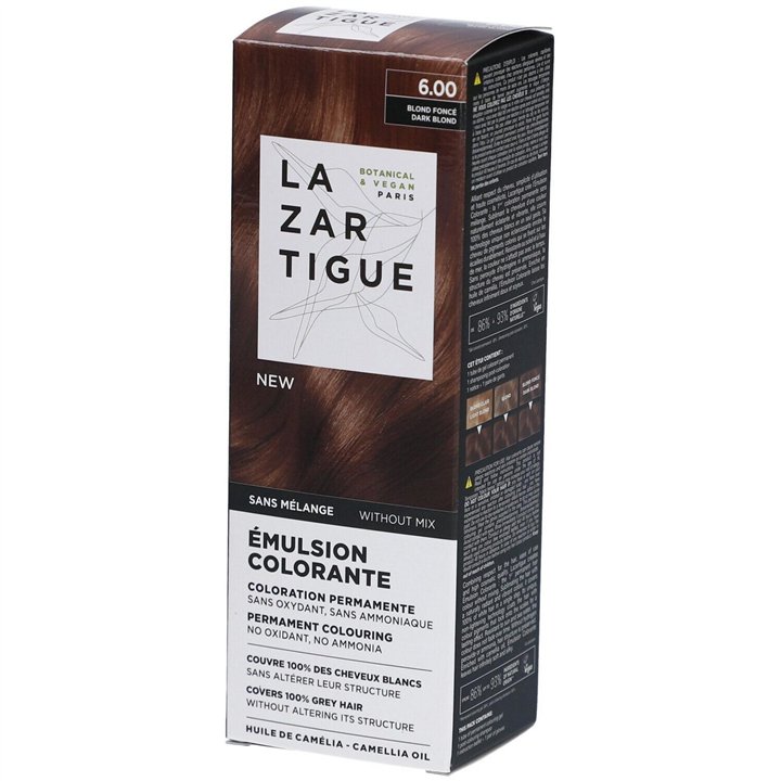 Lazartigue, Emulsion Colorante, Permanent Hair Dye, 6.00 Dark Blond, 60 ml - Teknashop Ltd