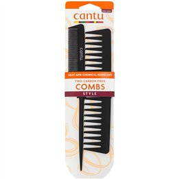 Set Duo, Cantu, Cantu, Styling, Hair Plastic Comb, Black, 2 pcs - Teknashop Ltd