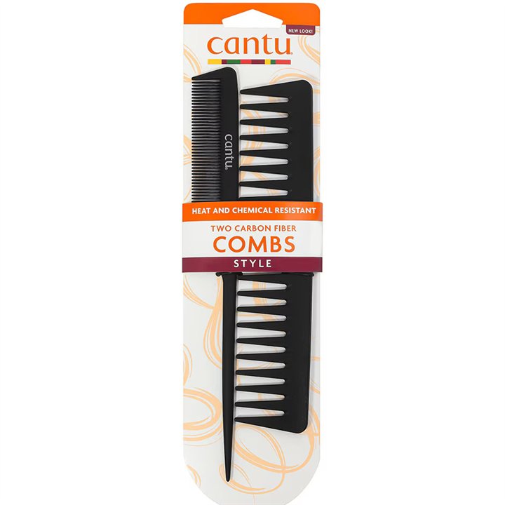 Set Duo, Cantu, Cantu, Styling, Hair Plastic Comb, Black, 2 pcs - Teknashop Ltd