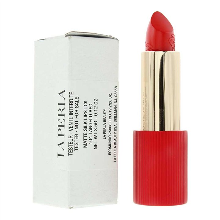 La Perla, Matte Silk, Matte Silk, Cream Lipstick, 104, Tangelo Red, 3.5 g *Tester - Teknashop Ltd