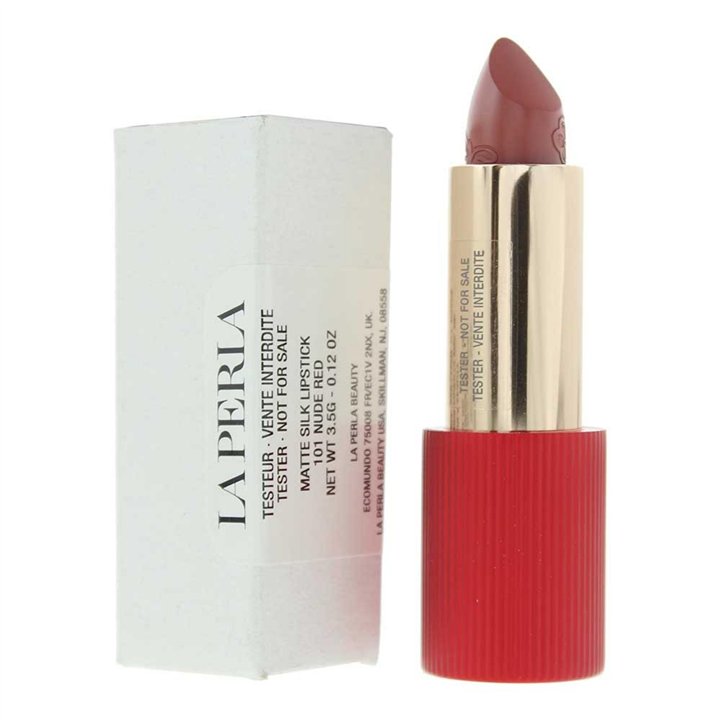 La Perla, Matte Silk, Matte, Cream Lipstick, 101, Nude Red, 3.5 g - Teknashop Ltd