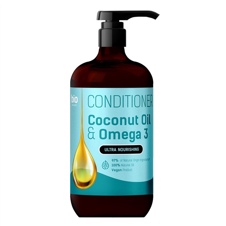 Bio Naturell, Bio Naturell, Coconut Oil & Omega 3, Hair Shampoo, Nourishing, Hydrating, 946 ml - Teknashop Ltd