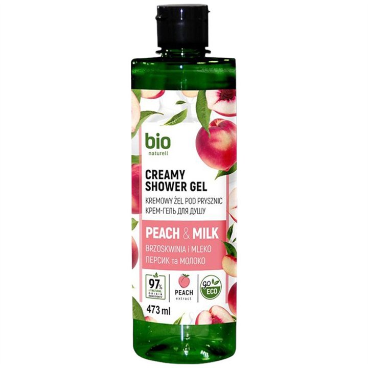 Bio Naturell, Bio Naturell, Peach & Milk Creamy, Moisturizing, Shower Gel, For All Skin Types, 437 ml - Teknashop Ltd