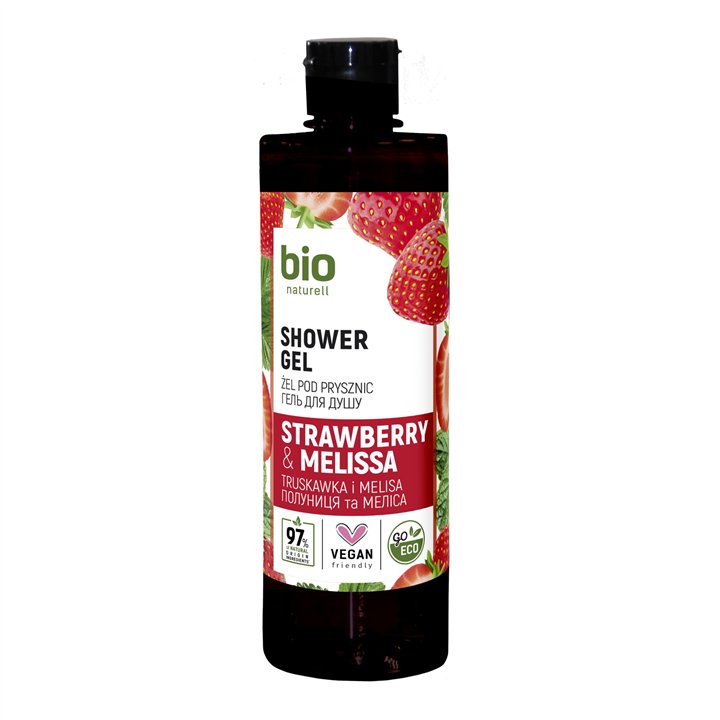 Bio Naturell, Bio Naturell, Strawberry & Melissa, Moisturizing, Shower Gel, For All Skin Types, 437 ml - Teknashop Ltd