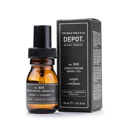 Depot, 500 Beard & Mustache Specifics No. 505, Beard Oil, Ginger & Cardamom, For Shine & Softness, 30 ml - Teknashop Ltd