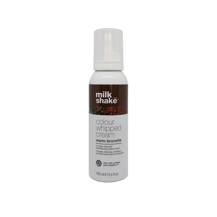 Milk Shake, Colour Whipped Cream, Organic Fruit Extracts, Hair Colour Leave-In Mousse,  Warm Brunette, 100 ml - Teknashop Ltd