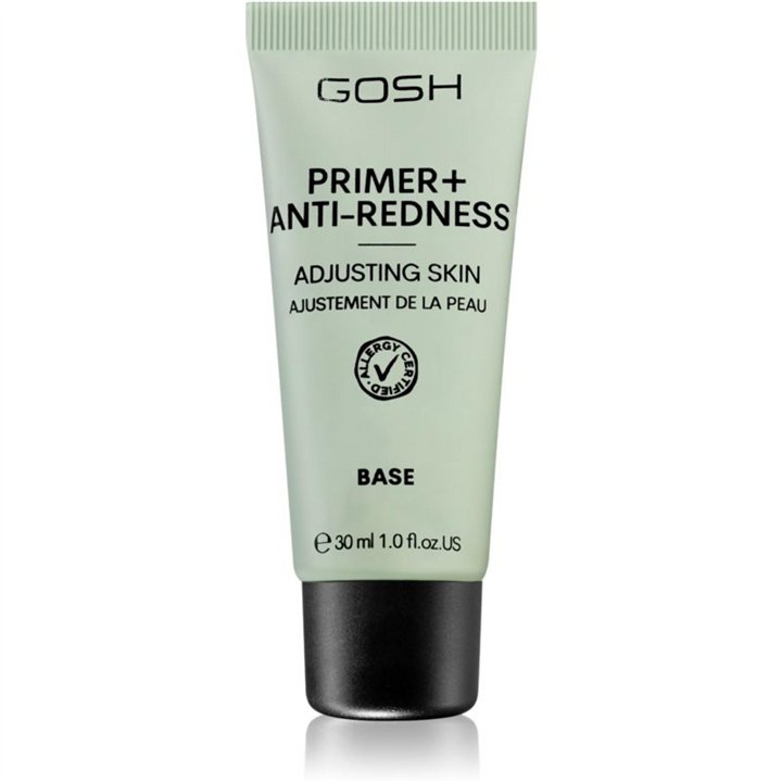 Gosh, Primer+, Perfume Free, Neutralizes redness, Liquid Primer, 008, Anti-Redness, 30 ml - Teknashop Ltd
