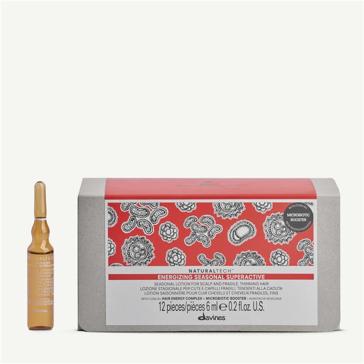 Davines, NaturalTech Energizing Seasonal Superactive, Hair Serum, 12 pcs, 6 ml - Teknashop Ltd