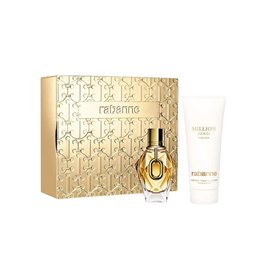 Set Paco Rabanne: Million Gold, Hydrating, Body Lotion, 100 ml + Million Gold, Eau De Parfum, For Women, Refillable, 50 ml - Tek
