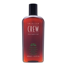 American Crew, 3-In-1 Tea Tree, Tea Tree Oil, Hair Shampoo, Conditioner & Shower Gel 3-In-1, For Moisturizing, 450 ml - Teknasho