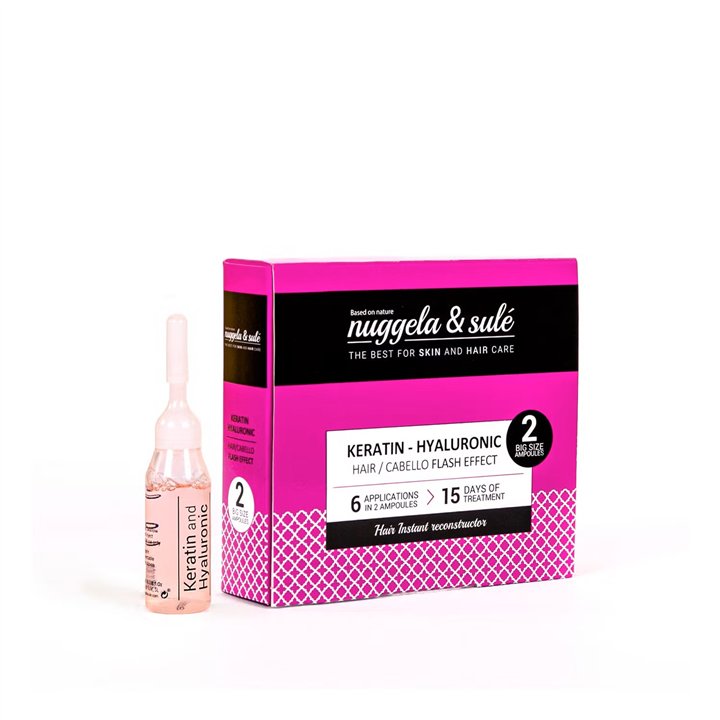 Set Duo, Nuggela & Sule, Keratin Hyaluronic, Hair Treatment Conditioner, Repairing & Strengthening, Damaged Hair, 2 pcs, 10 ml -