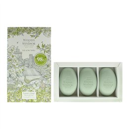 Set Trio, Woods Of Windsor, Lily Of The Valley, Moisturizing, Massage Soap Bar, Shea butter, 3 pcs, 60 g - Teknashop Ltd