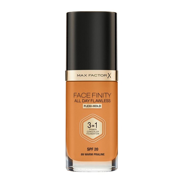 Max Factor, Facefinity All Day Flawless, Matte Finish, Primer, Concealer & Foundation 3-In-1, 88, Praline, SPF 20, 30 ml - Tekna