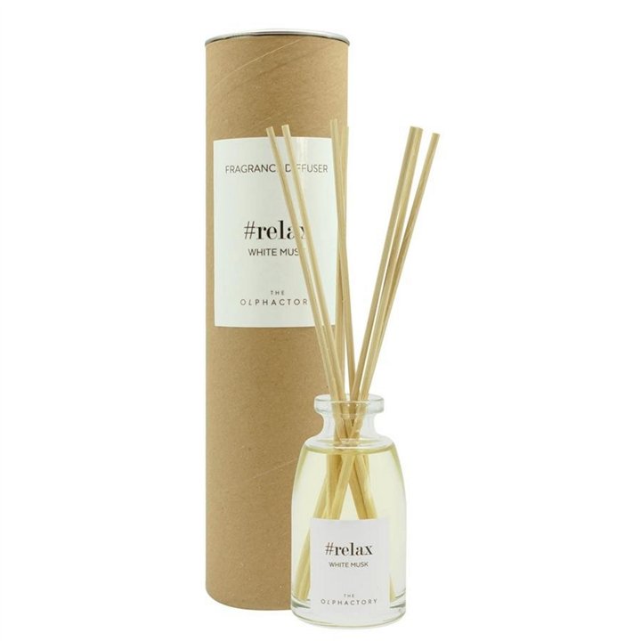 The Olphactory, Relax White Musk, Fragrance Sticks, Aroma Reed Diffuser, 100 ml - Teknashop Ltd