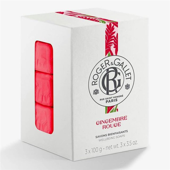 Set Trio, Roger & Gallet, Gingembre Rouge, Soap Bar, 3 pcs, 100 g - Teknashop Ltd