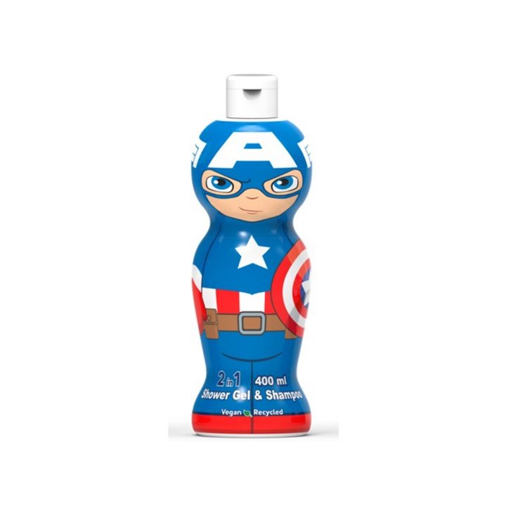 Marvel, Captain America, Shower Gel & Shampoo 2-In-1, 400 ml - Teknashop Ltd