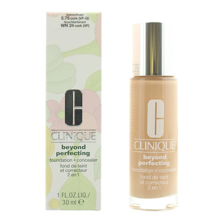 Clinique, Beyond Perfecting, Full Coverage, Natural Finish, Liquid Foundation & Concealer 2-In-1, 575, Cork, 30 ml - Teknashop L