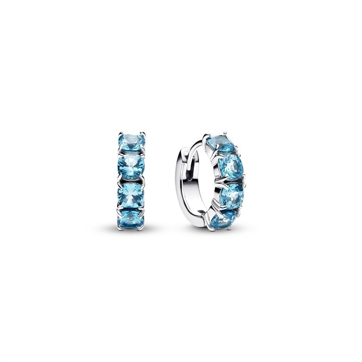 PANDORA JEWELRY Mod. SPARKLING DOUBLE HOOP EARRINGS - WW.293851C01 - Teknashop Ltd