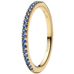 PANDORA JEWELRY Mod.SPARKLING BLUE HALF-ETERNITY RING - SIZE 56 - WW.162999C02-56 - Teknashop Ltd