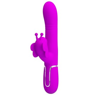 PRETTY LOVE - MULTIFUNCTION RABBIT VIBRATOR 4 IN 1 BUTTERFLY FUCHSIA - D-239891 - Teknashop Ltd