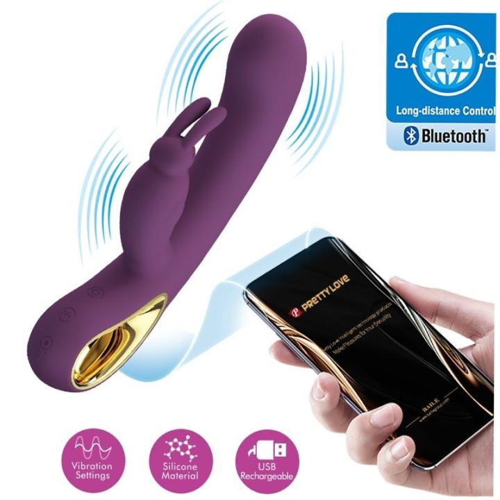 PRETTY LOVE - LIAM RABBIT VIBRATOR & G SPOT STIMULATOR PURPLE - D-240539 - Teknashop Ltd