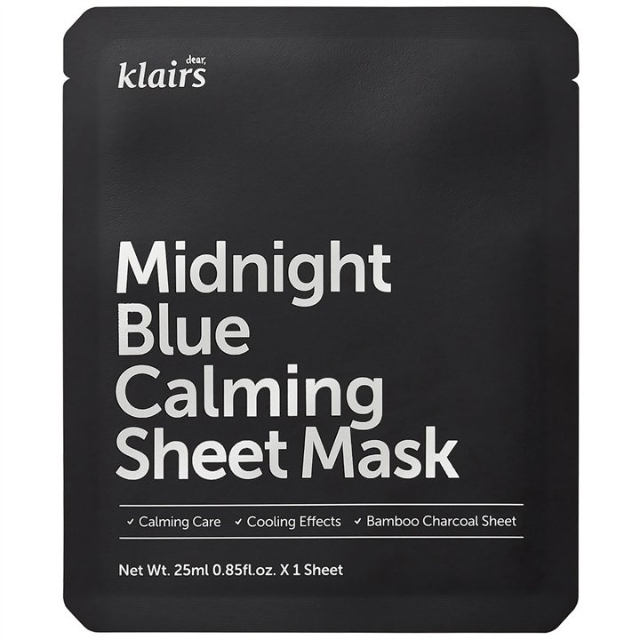 Dear Klairs, Midnight Blue, Calming & Cooling, Sheet Mask, For Face, 25 ml - Teknashop Ltd