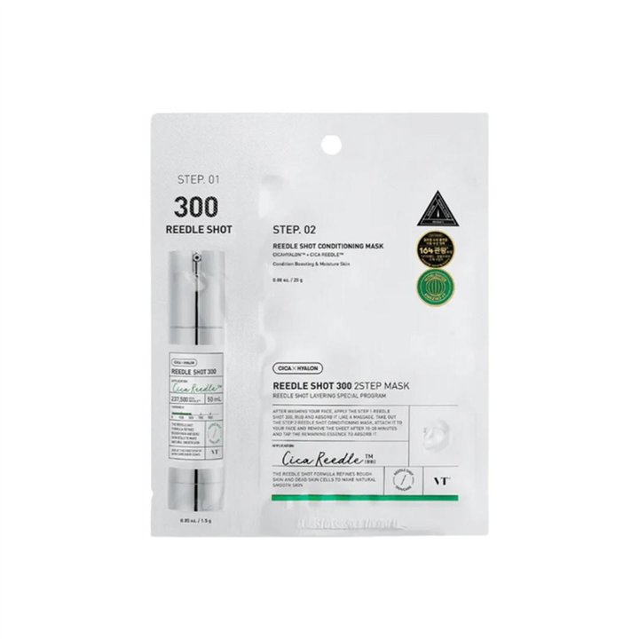 VT Cosmetics, Reedle Shot 300 2 Step, Brightening, Sheet Mask, For Face, 26.5 g - Teknashop Ltd