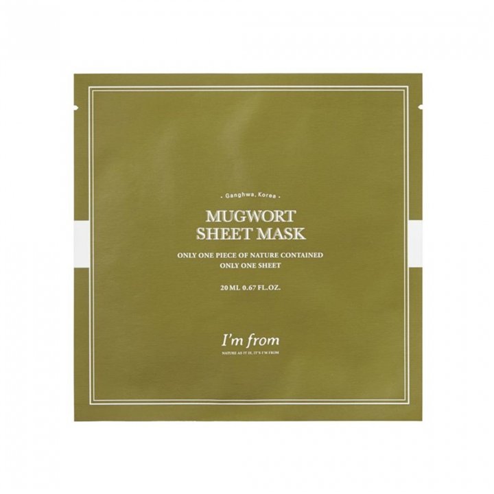 I'm From, Mugwort, Revitalizing, Hydrating, Sheet Mask, For Face, 20 ml - Teknashop Ltd