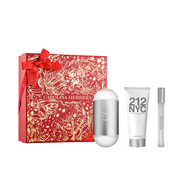 Set Carolina Herrera: 212, Eau De Toilette, For Women, 100 ml + 212, Eau De Toilette, For Women, 10 ml + 212, Moisturising, Body
