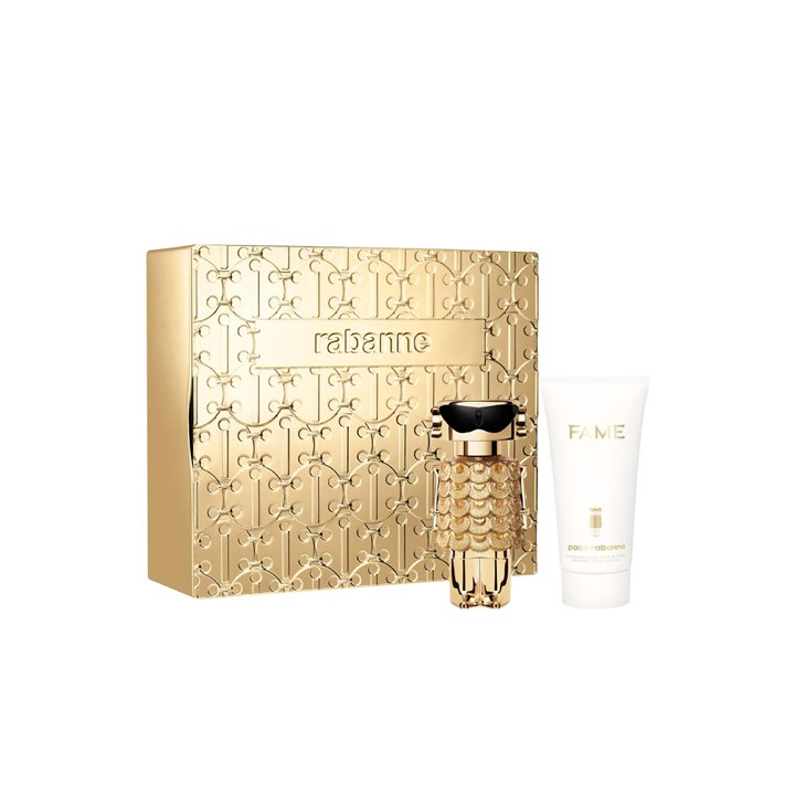 Set Paco Rabanne: Fame Intense, Eau De Parfum, For Women, 50 ml + Fame Intense, Hydrating, Body Lotion, 75 ml - Teknashop Ltd