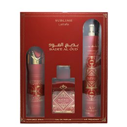 Set Lattafa: Bade'e Al Oud Sublime, Eau De Parfum, For Men, 100 ml + Bade'e Al Oud Sublime, Scented Spray, For Men, 200 ml + Bad