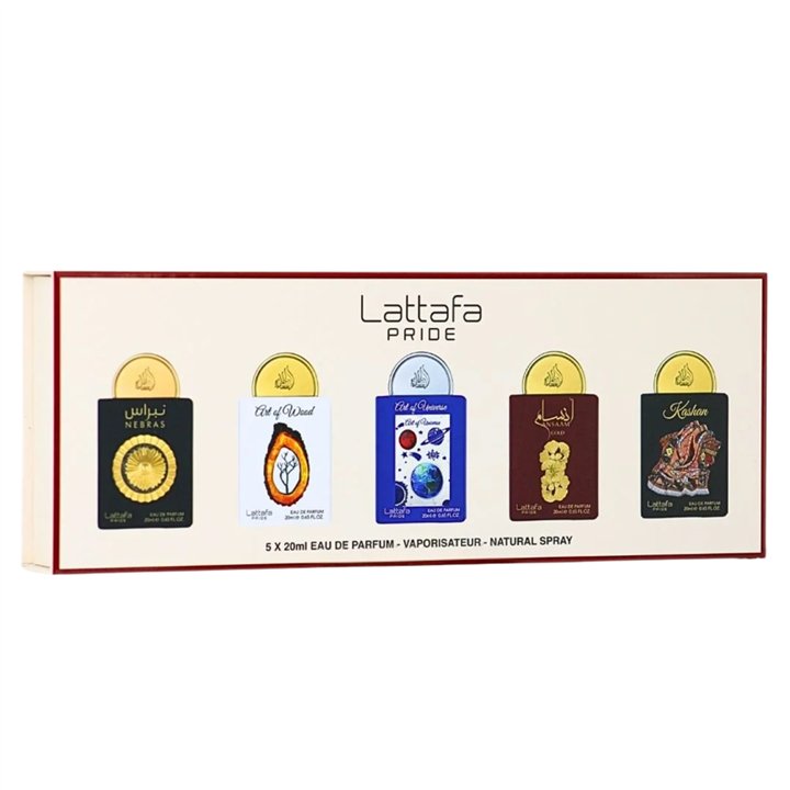 Set Lattafa: Nebras, Eau De Parfum, For Women, 20 ml + Art Of Wood, Eau De Parfum, For Women, 20 ml + Art Of Universe, Eau De Pa