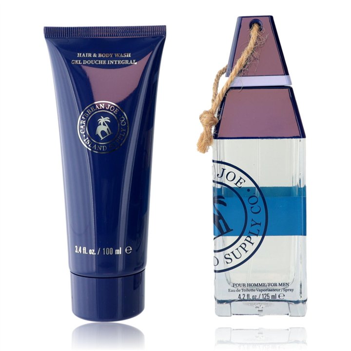 Set Caribbean Joe: Island Supply Sapphire Sands, Eau De Toilette, For Men, 125 ml + Island Supply Sapphire Sands, Shower Gel & S