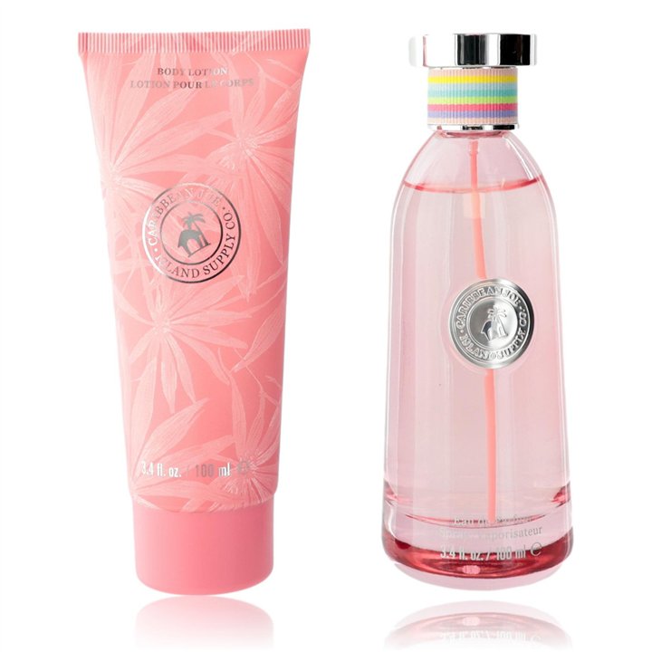 Set Caribbean Joe: Island Supply Tropical Haven, Eau De Parfum, For Women, 100 ml + Island Supply Tropical Haven, Hydrating, Bod