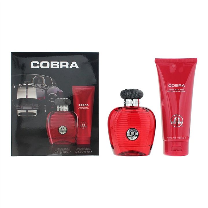 Set Carroll Shelby: Red Cobra, Shower Gel & Shampoo 2-In-1, 150 ml + Red Cobra, Eau De Toilette, For Men, 100 ml - Teknashop Ltd