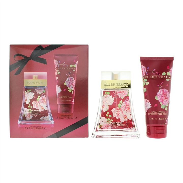 Set Ellen Tracy: Red Sensational, Eau De Parfum, For Women, 100 ml + Red Sensational, Hydrating, Body Lotion, 100 ml - Teknashop