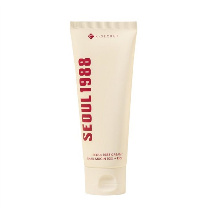 K-Secret, Seoul 1988, Snail Mucin 93% + Rice, Hydrating & Soothing, Cream, For Face, 100 ml - Teknashop Ltd