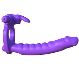 FANTASY C-RINGZ - SILICONE DOUBLE VIBRATOR RABBIT - PD5819-12 - Teknashop Ltd