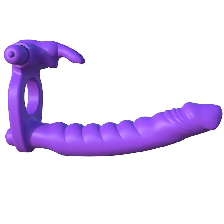 FANTASY C-RINGZ - SILICONE DOUBLE VIBRATOR RABBIT - PD5819-12 - Teknashop Ltd