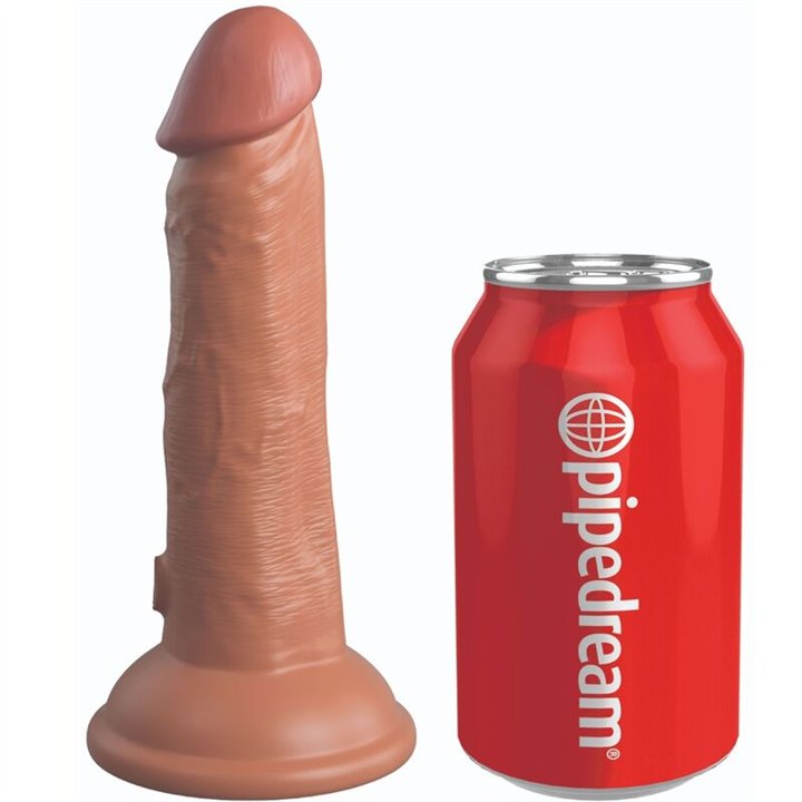 KING COCK - ELITE REALISTIC DILDO VIBRATING & SILICONE 15.2 CM CARAMEL - D-236628 - Teknashop Ltd