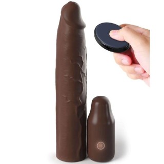 FANTASY X- TENSIONS - PIPEDREAMS SLEEVE 22,86 CM + 7,62 CM PLUG REMOTE BROWN - D-233122 - Teknashop Ltd