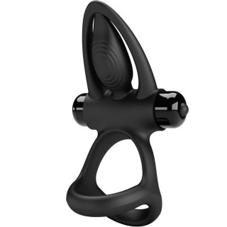 PRETTY LOVE - VIBRATING RING 10 VIBRATIONS BLACK SILICONE - D-236073 - Teknashop Ltd
