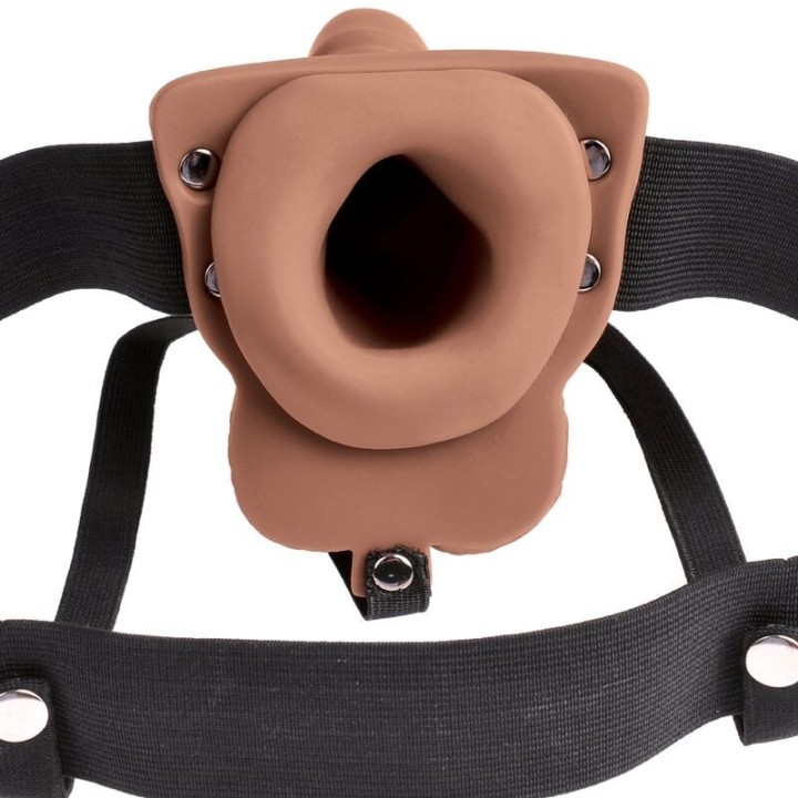 FETISH FANTASY SERIES - ADJUSTABLE HARNESS REALISTIC PENIS WITH RECHARGEABLE TESTICLES AND VIBRATOR 15 CM - D-236558 - Teknashop