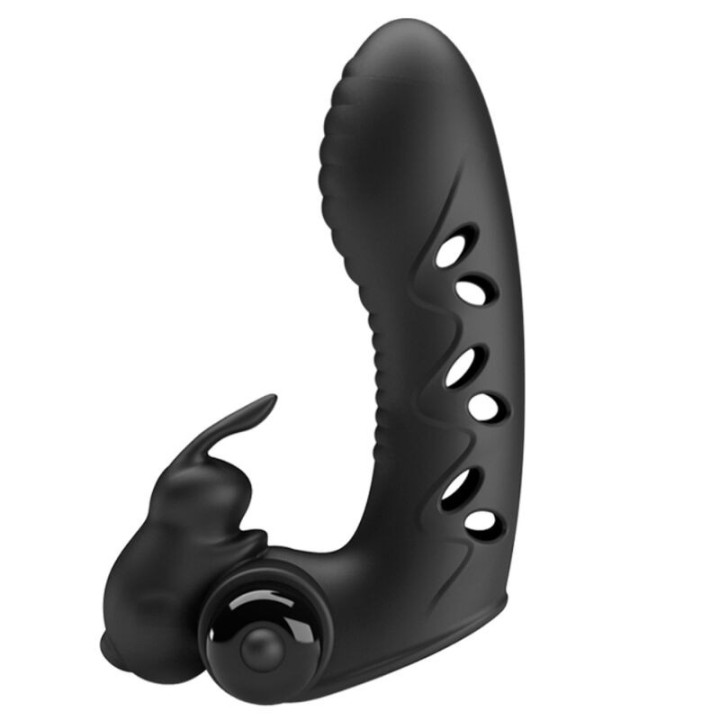 PRETTY LOVE - VANCE BLACK RABBIT VIBRATOR FINGER COVER - D-237386 - Teknashop Ltd