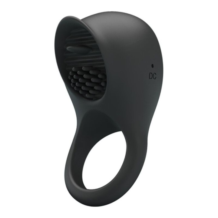 PRETTY LOVE - VIBRATING PENIS RING WITH BLACK TONGUE - D-237575 - Teknashop Ltd