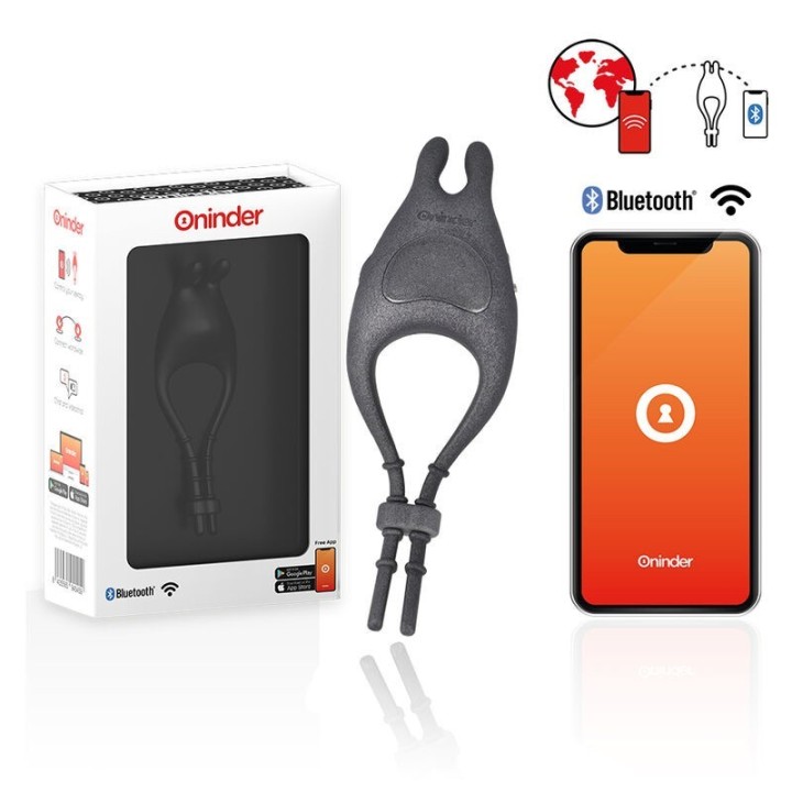 ONINDER - PAMPA RECHARGEABLE ADJUSTABLE VIBRATOR RING WITH CLITORIS STIMULATOR 10 SPEED - FREE APP - D-239514 - Teknashop Ltd