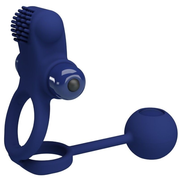 PRETTY LOVE - REMINGTON DOUBLE VIBRATING RING WITH PLUG BLUE - D-239944 - Teknashop Ltd