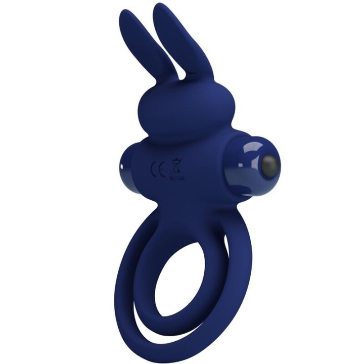 PRETTY LOVE - DAREY DOUBLE VIBRATING RING RABBIT BLUE - D-240082 - Teknashop Ltd