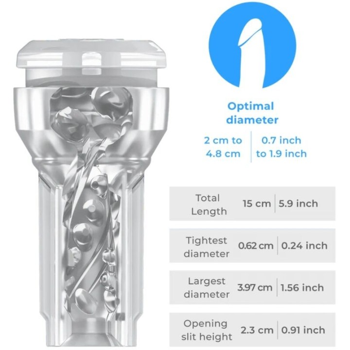 KIIROO - FEEL POCKET STROKER CRYSTAL BY KIIROO TRANSPARENT - D-242116 - Teknashop Ltd