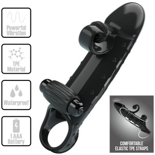 ROMANCE - VIBRATING PENIS SLEEVE BLACK - D-242741 - Teknashop Ltd